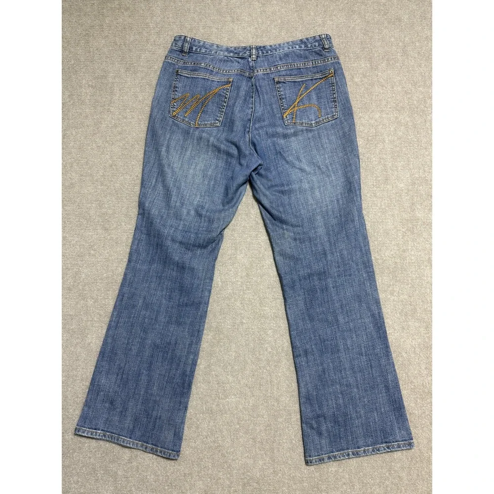 Michael Kors Jeans Womens 12 Bootcut Embroidered MK Pockets Medium‎ Wash Denim